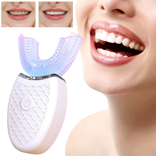 Adult Manual Toothbrush 360 Degree U-Shape Tooth Brush Ren Teeth Oral Care Clean Brush Rechargeable with Soft Silicone Head